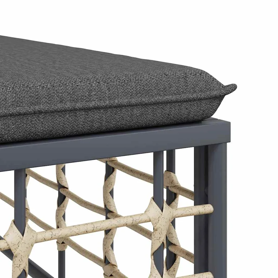 Salon de jardin 5 pcs avec coussins anthracite résine tressée - 6