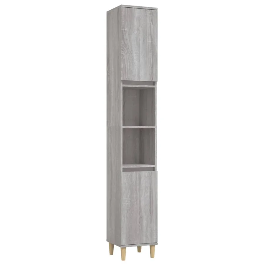 Ensemble de meubles de salle de bain 3 pcs Sonoma gris - 6