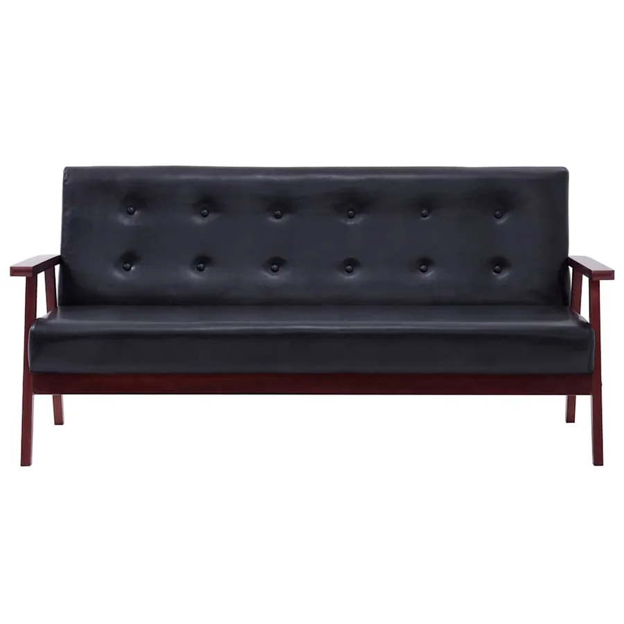 Ensemble de canapés 3 pcs Noir Similicuir - 3