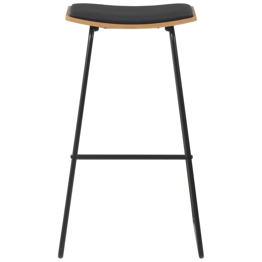 Tabourets de bar lot de 4 noir similicuir - 3