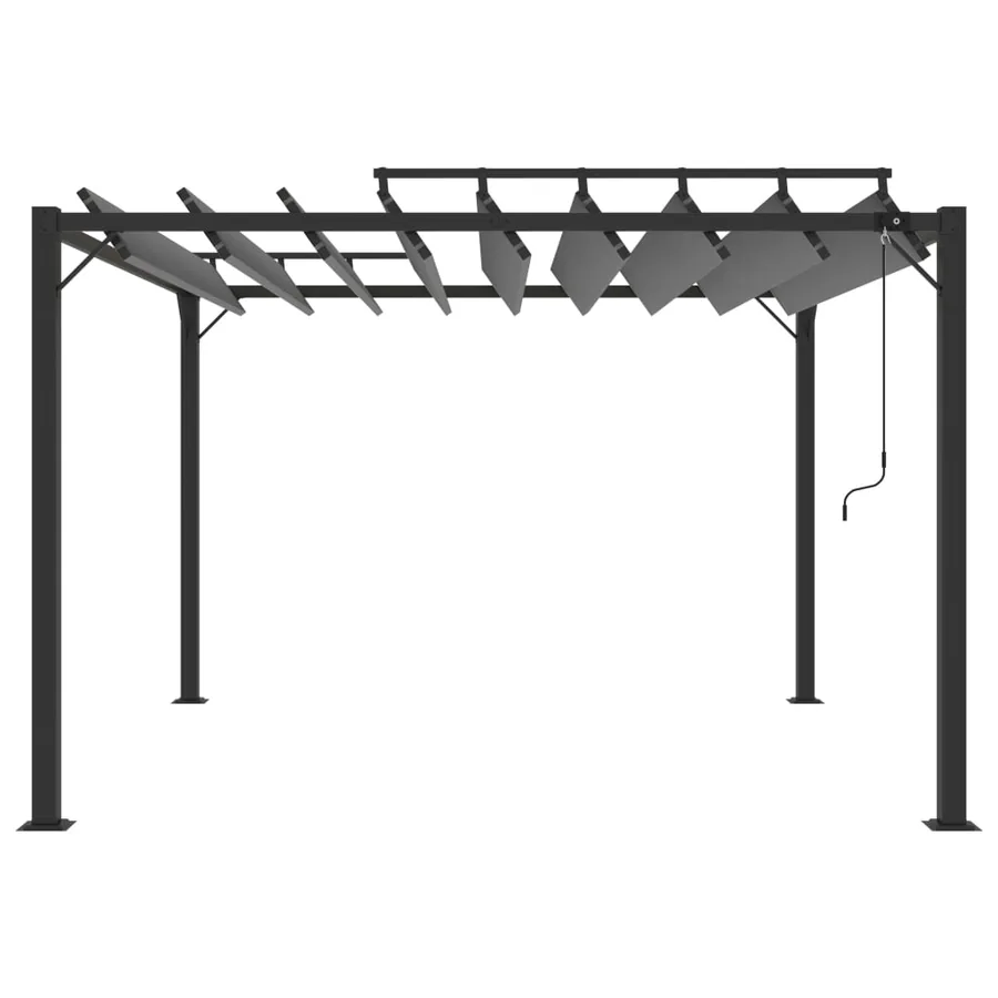 Tonnelle avec toit à persienne 3x3 m Anthracite Tissu aluminium - 3