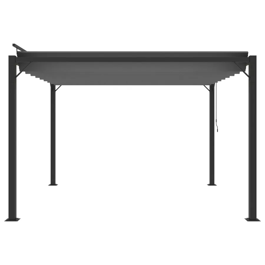 Tonnelle avec toit à persienne 3x3 m Anthracite Tissu aluminium - 4