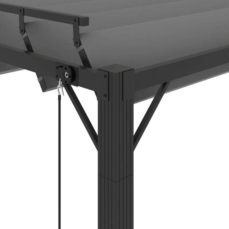 Tonnelle avec toit à persienne 3x3 m Anthracite Tissu aluminium - 6