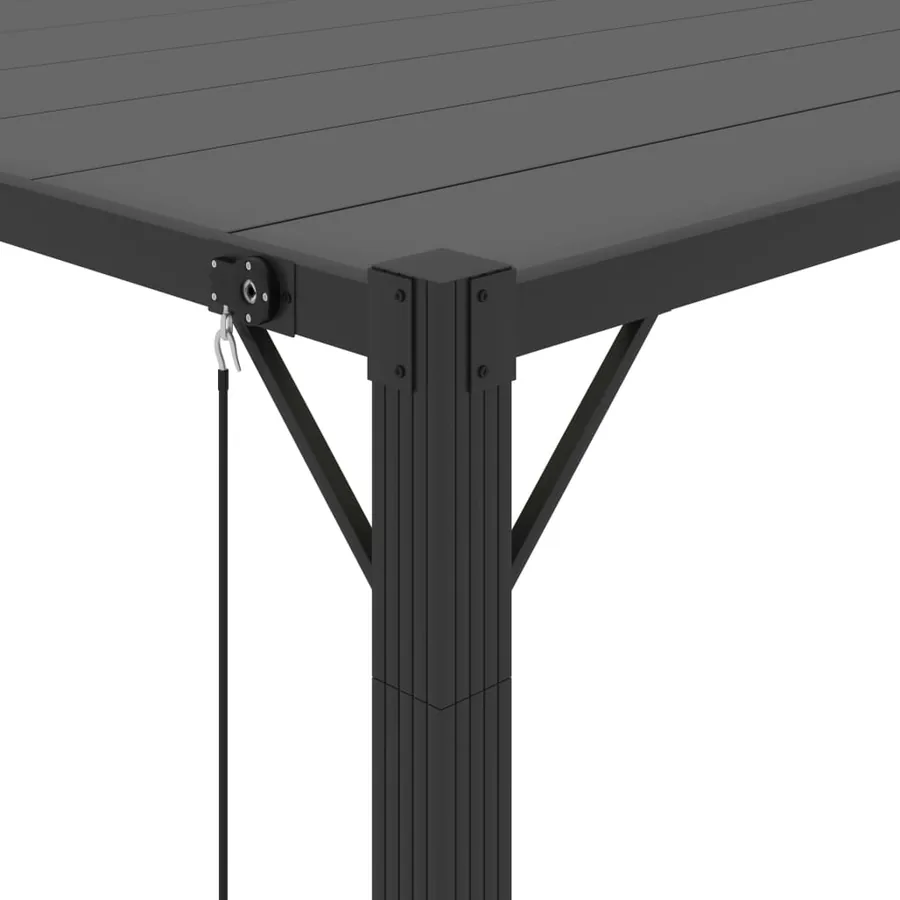 Tonnelle avec toit à persienne 3x3 m Anthracite Tissu aluminium - 7