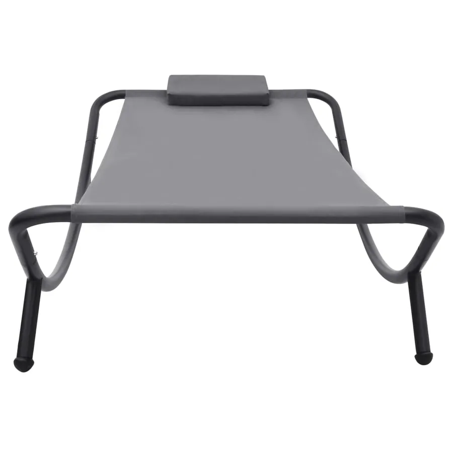 Lit de jardin Gris 200x90 cm Acier - 2