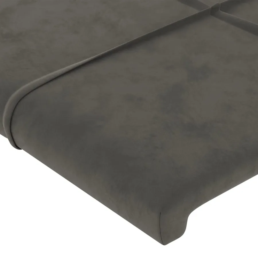 Tête de lit à LED Gris foncé 163x16x78/88 cm Velours - 5