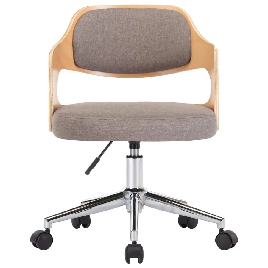 Chaises pivotantes à manger lot de 2 taupe bois courbé et tissu - 3