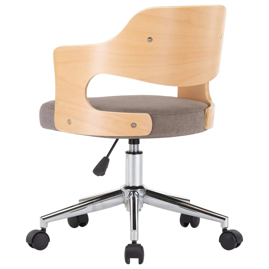 Chaises pivotantes à manger lot de 2 taupe bois courbé et tissu - 5