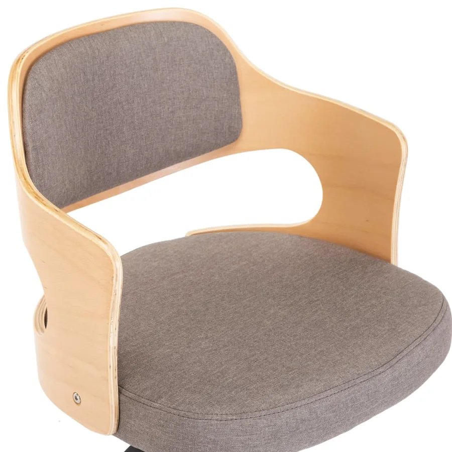 Chaise pivotante à manger Taupe Bois courbé et tissu - 7
