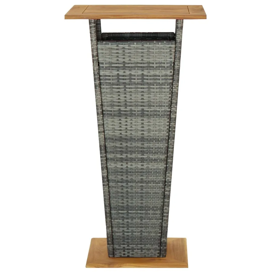 Table de bar Gris 60x60x110 cm Résine tressée et bois d'acacia - 3