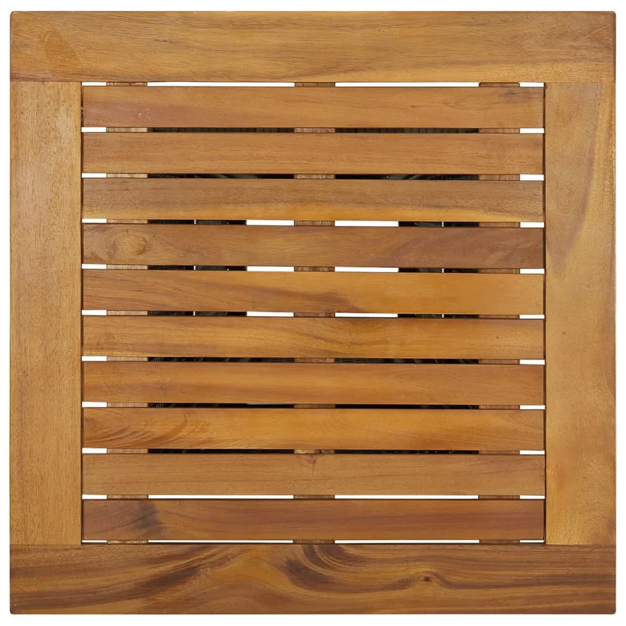 Table de bar Gris 60x60x110 cm Résine tressée et bois d'acacia - 4