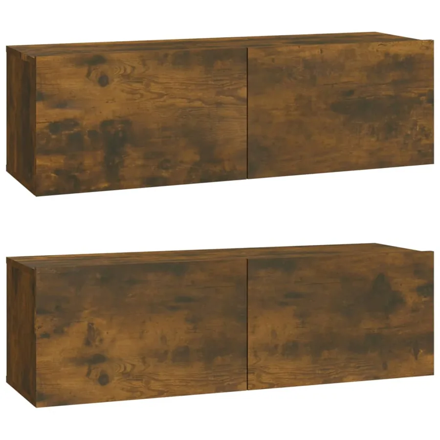 Ensemble de meubles TV 4 pcs Chêne fumé Bois d'ingénierie - 4