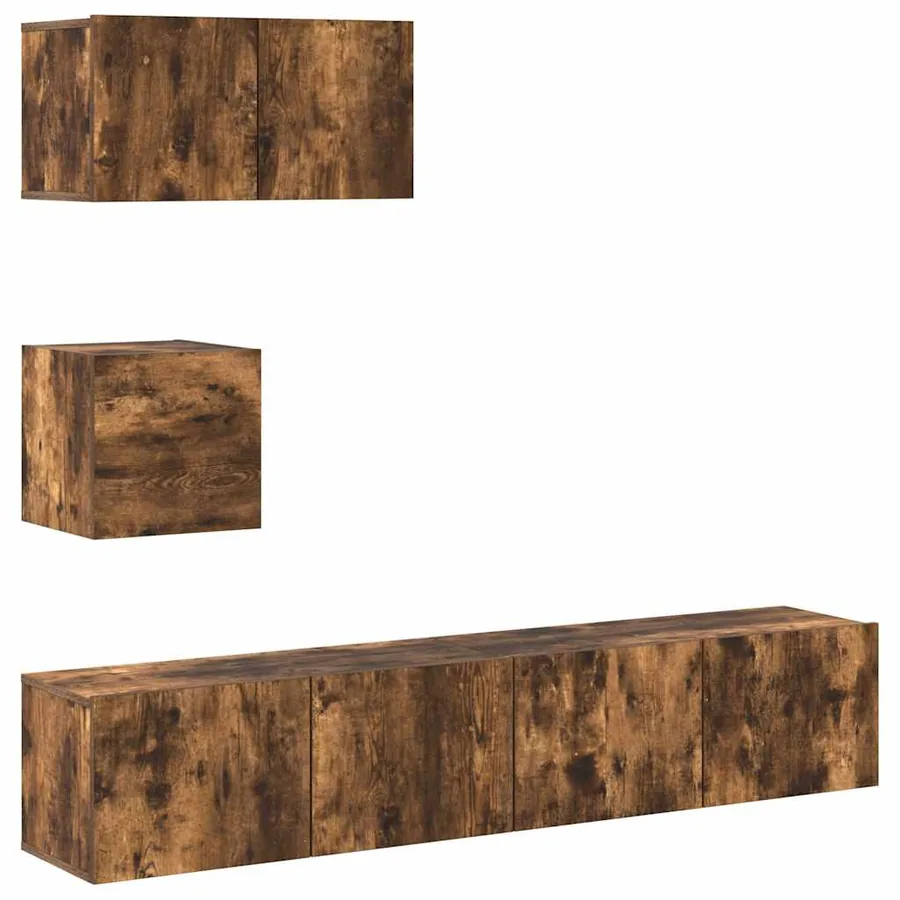 Ensemble de meubles TV 4 pcs Chêne fumé Bois d'ingénierie - 2