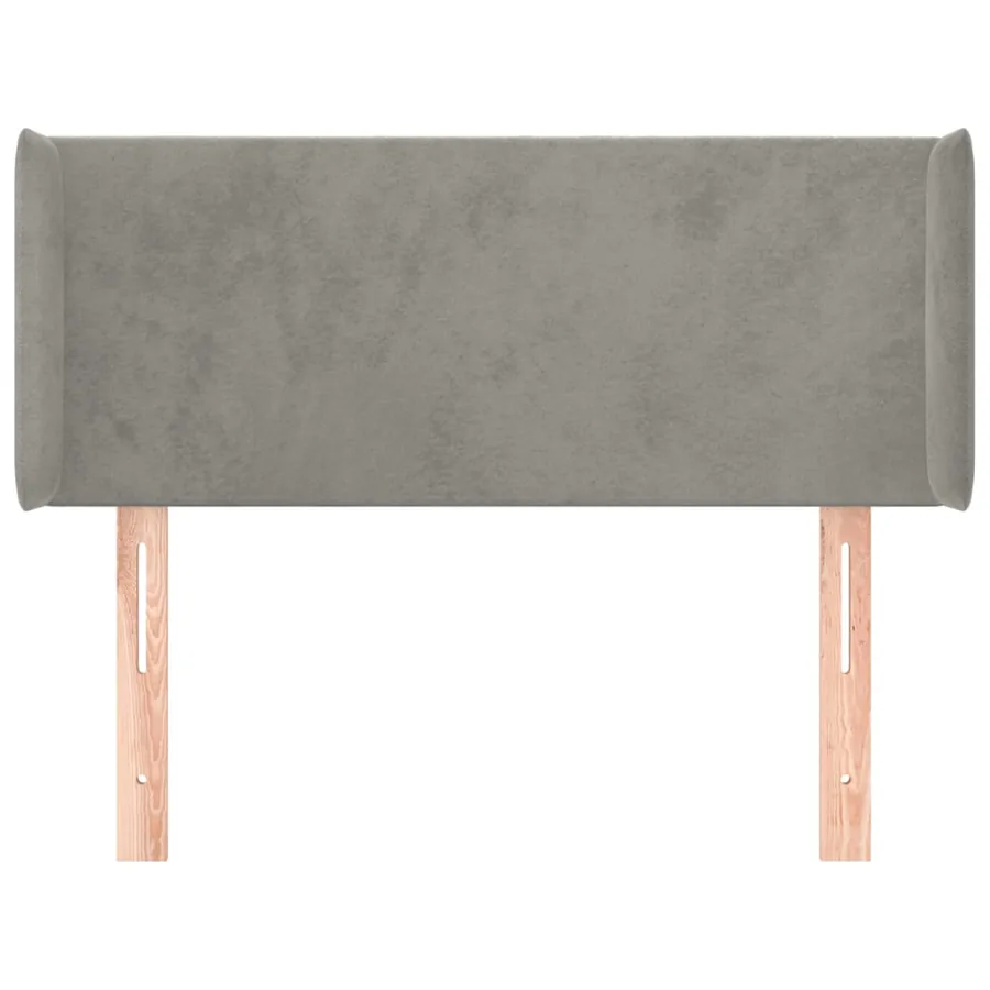 Tête de lit avec oreilles Gris clair 83x16x78/88 cm Velours - 3