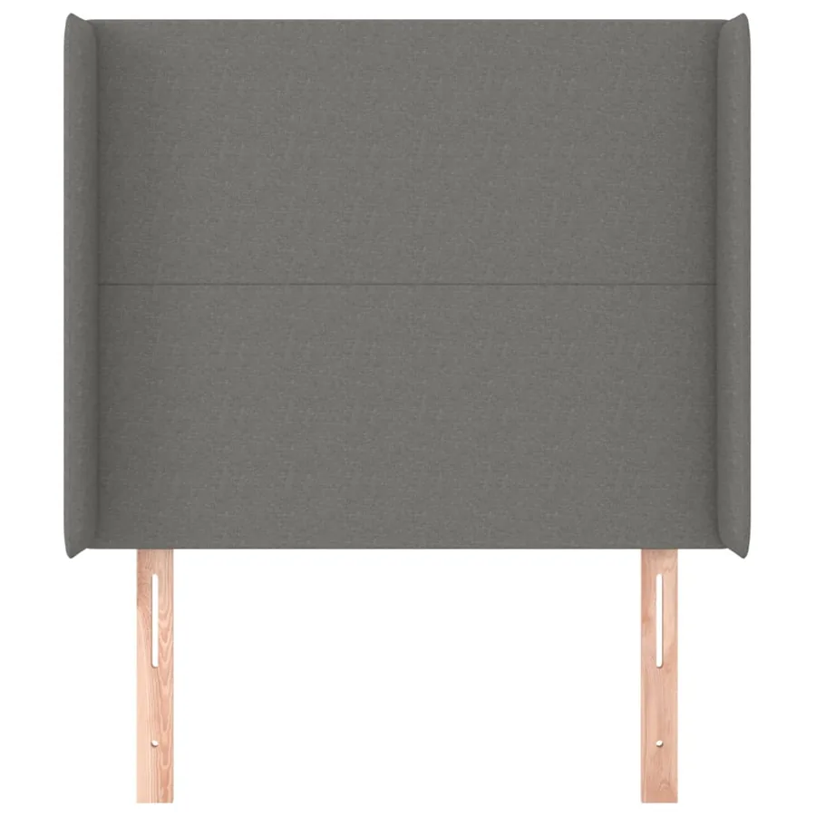 Tête de lit avec oreilles Gris foncé 103x16x118/128 cm Tissu - 3