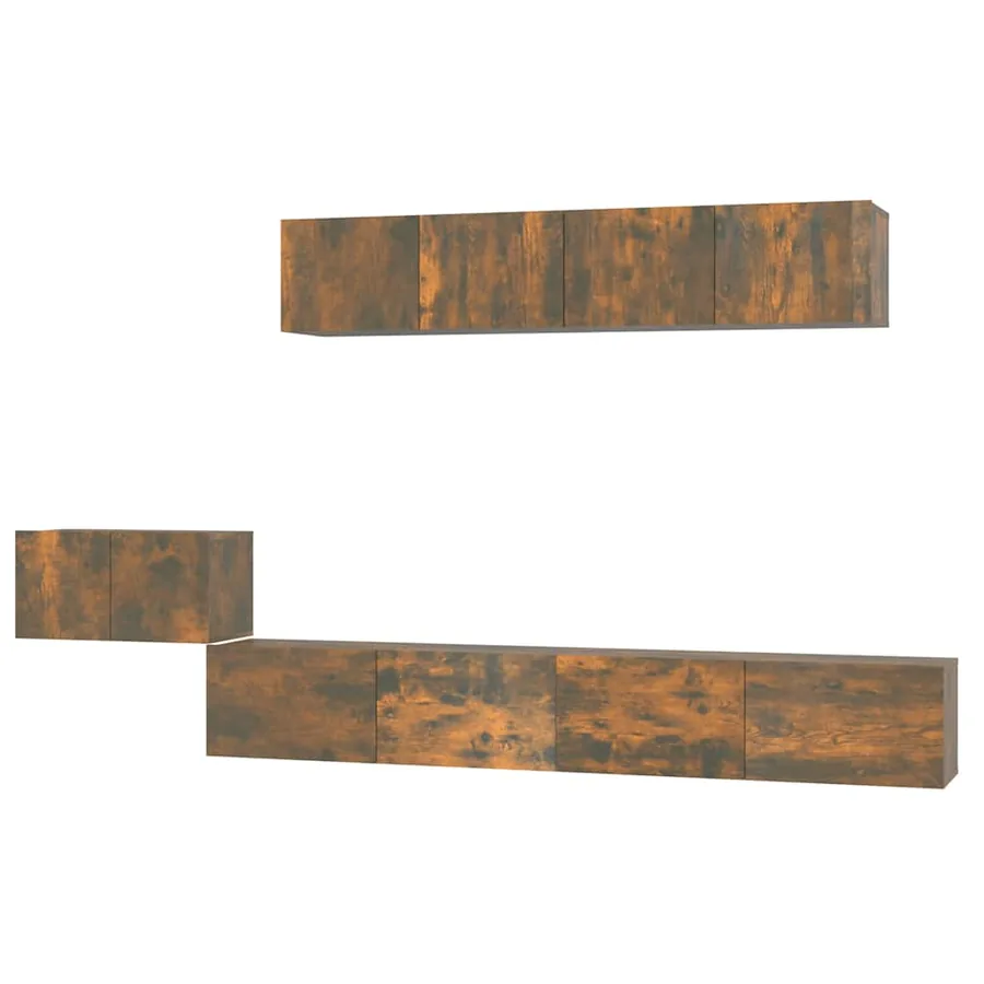 Ensemble de meubles TV 5 pcs Chêne fumé Bois d'ingénierie - 2