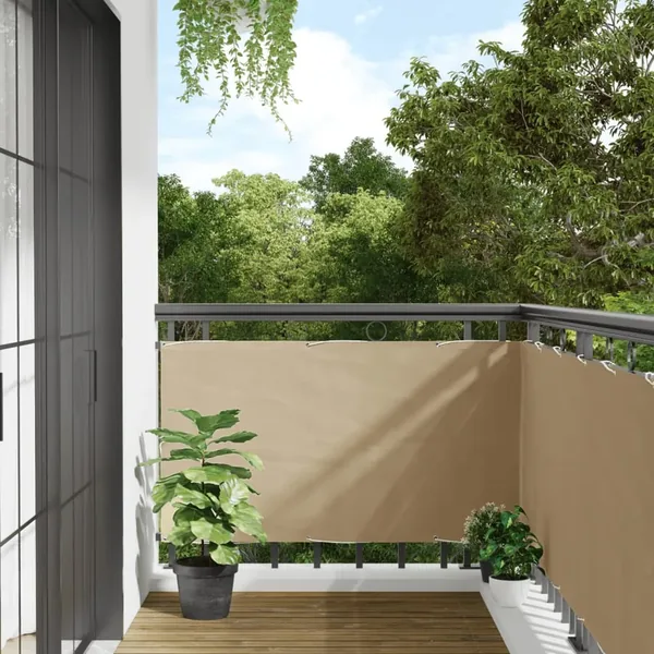 Écran de balcon Beige 75x300 cm Tissu Oxford