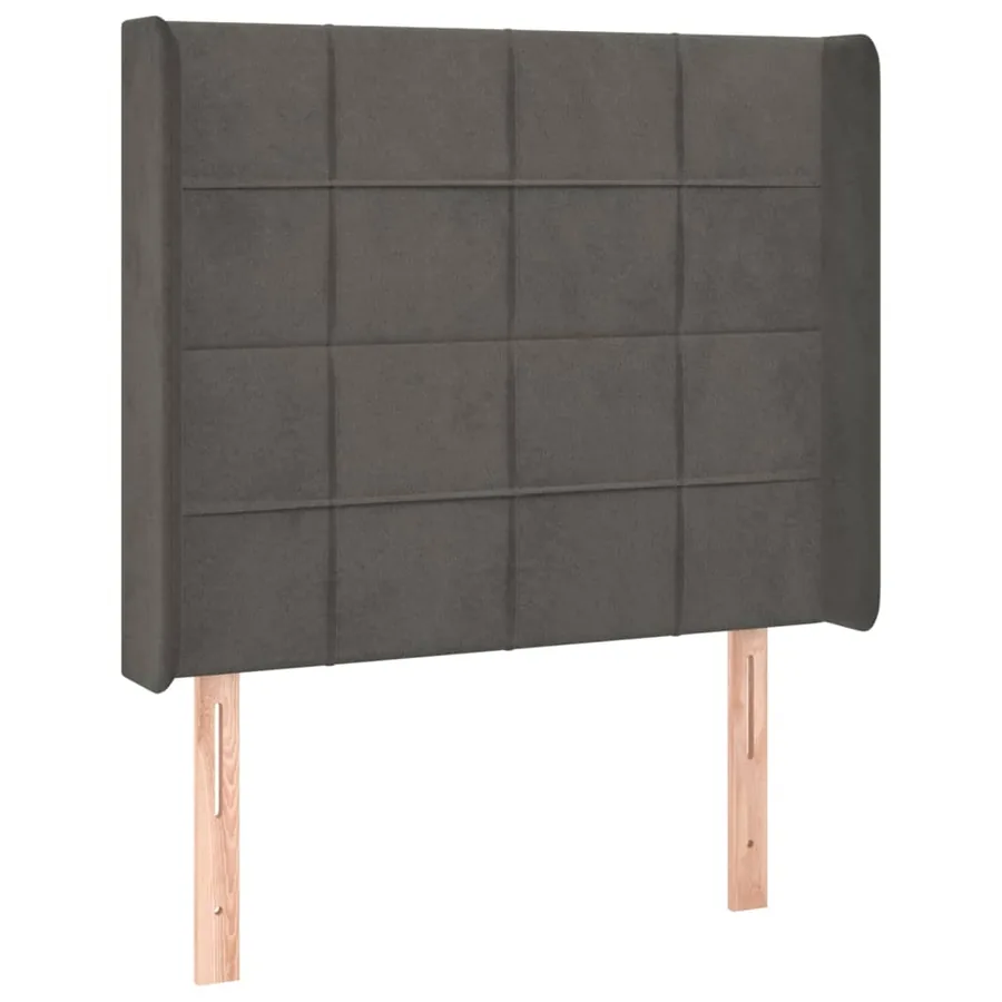 Tête de lit avec oreilles Gris foncé 83x16x118/128 cm Velours - 2