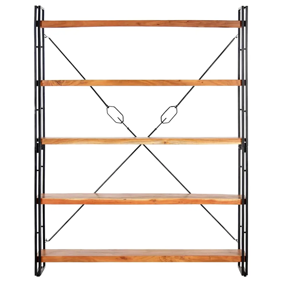 Bibliothèque à 5 niveaux 140x30x180 cm Bois d'acacia solide - 2