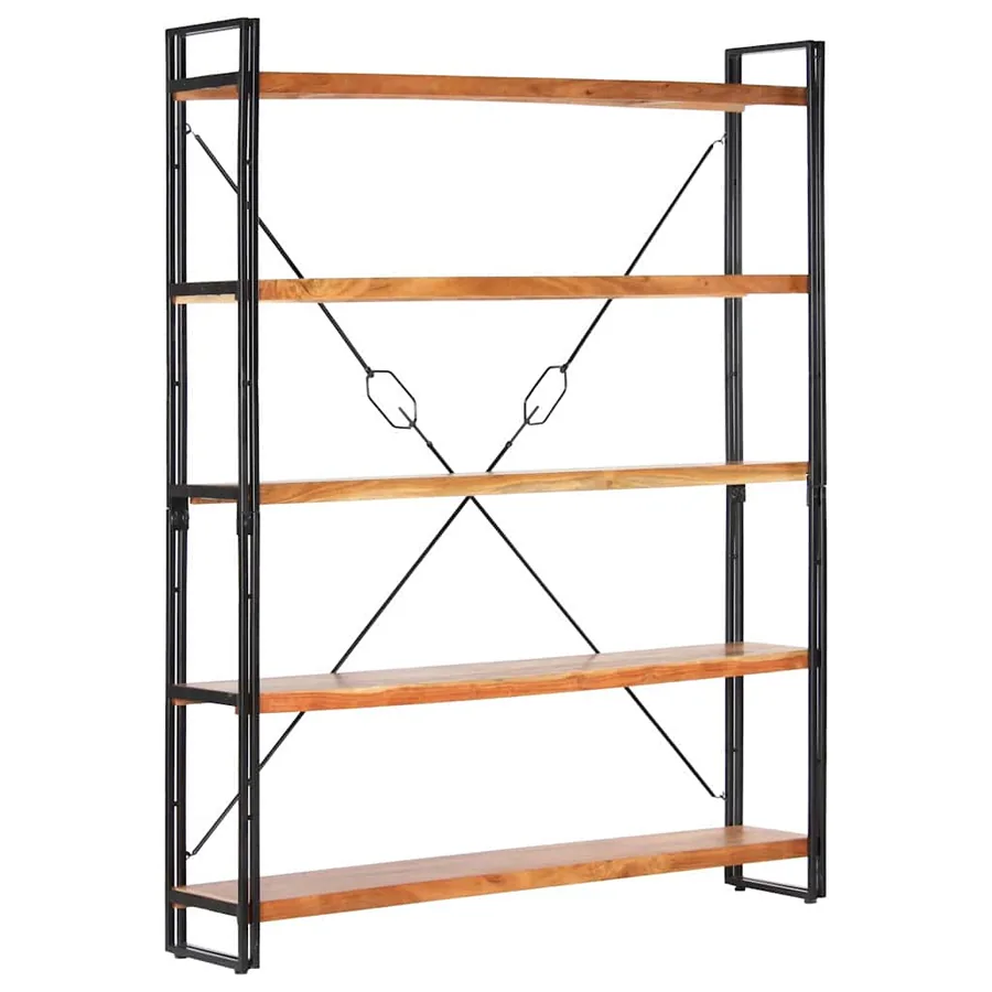 Bibliothèque à 5 niveaux 140x30x180 cm Bois d'acacia solide - 7