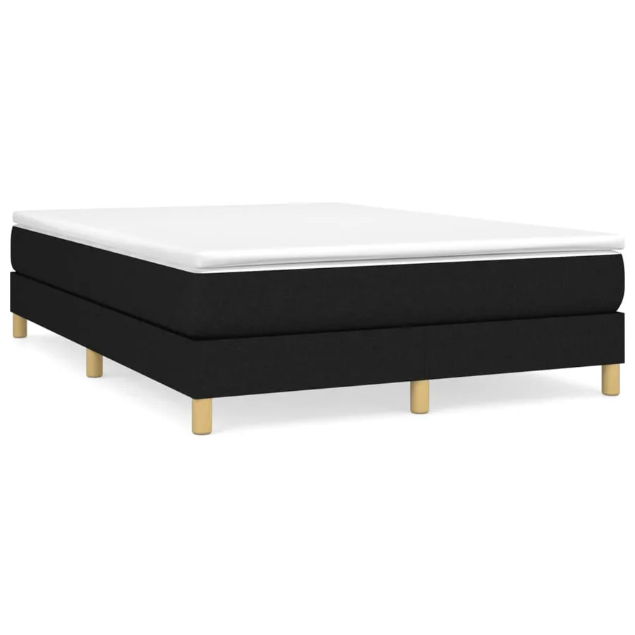 Sommier à lattes de lit avec matelas Noir 140x200 cm Tissu - 2