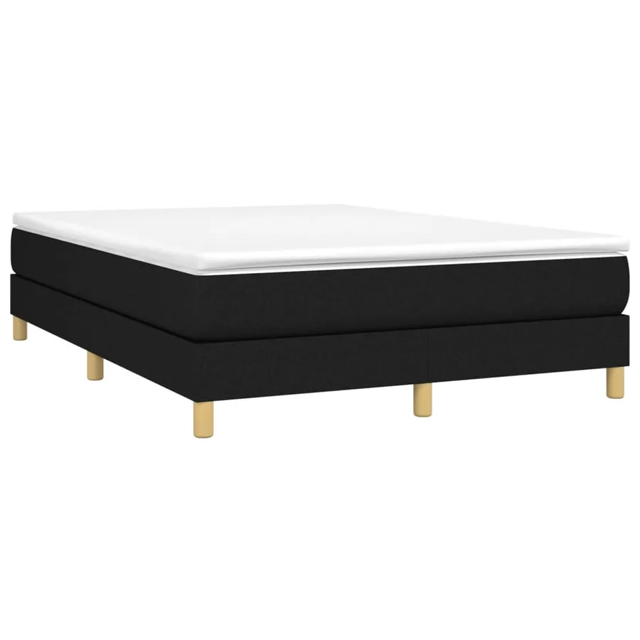 Sommier à lattes de lit avec matelas Noir 140x200 cm Tissu - 3
