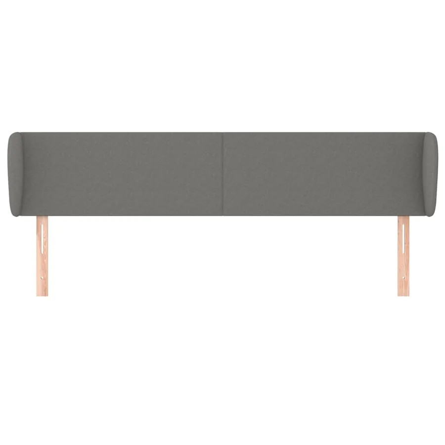 Tête de lit avec oreilles Gris foncé 203x23x78/88 cm Tissu - 3