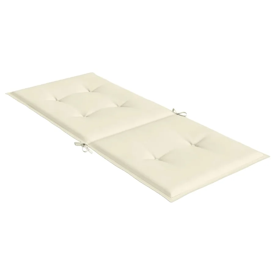 Coussins de chaise de jardin dossier haut lot de 6 crème tissu - 6