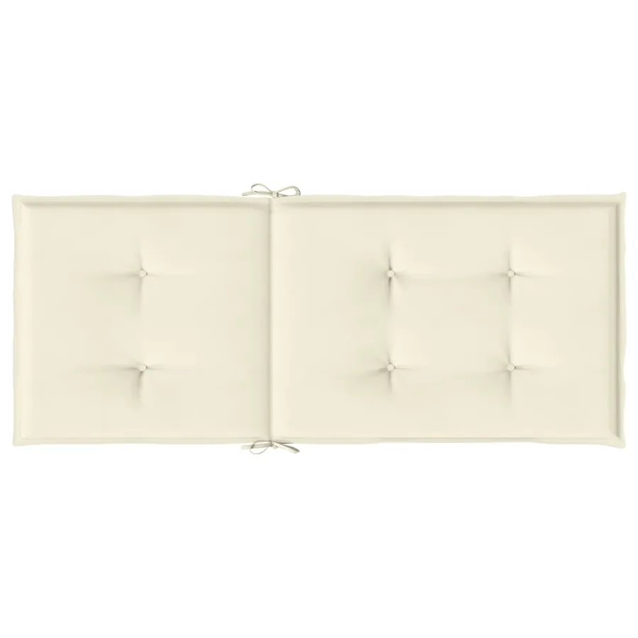 Coussins de chaise de jardin dossier haut lot de 6 crème tissu - 7