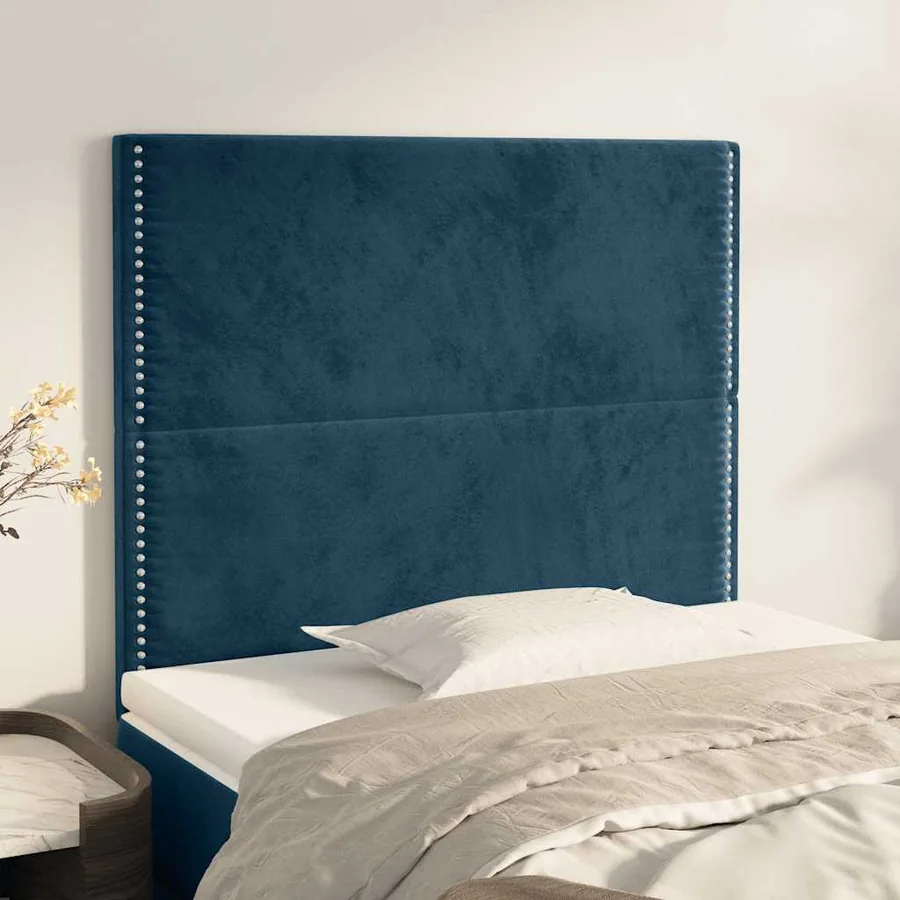 Tête de lit Bleu foncé 100x5x118/128 cm Velours