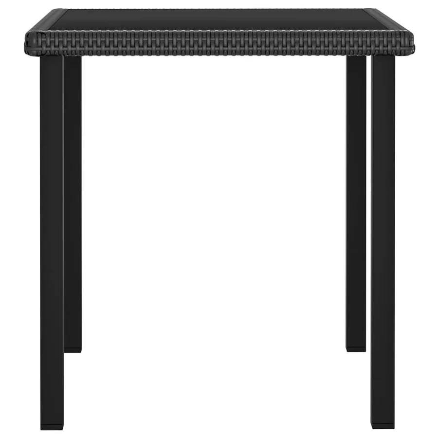 Table à dîner de jardin Noir 70x70x73 cm Résine tressée - 2