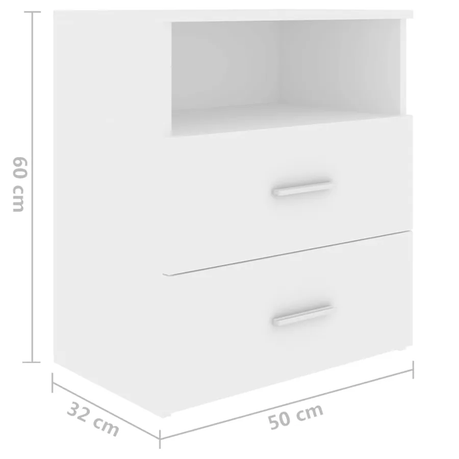 Tables de chevet 2 pcs Blanc 50x32x60 cm - 9