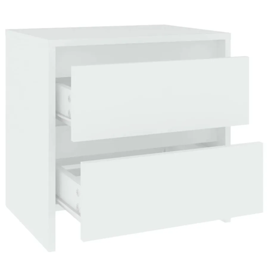 Table de chevet blanc 45x34,5x44,5 cm bois d’ingénierie - 4