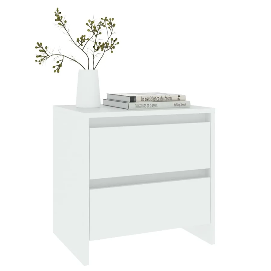 Table de chevet blanc 45x34,5x44,5 cm bois d’ingénierie - 6