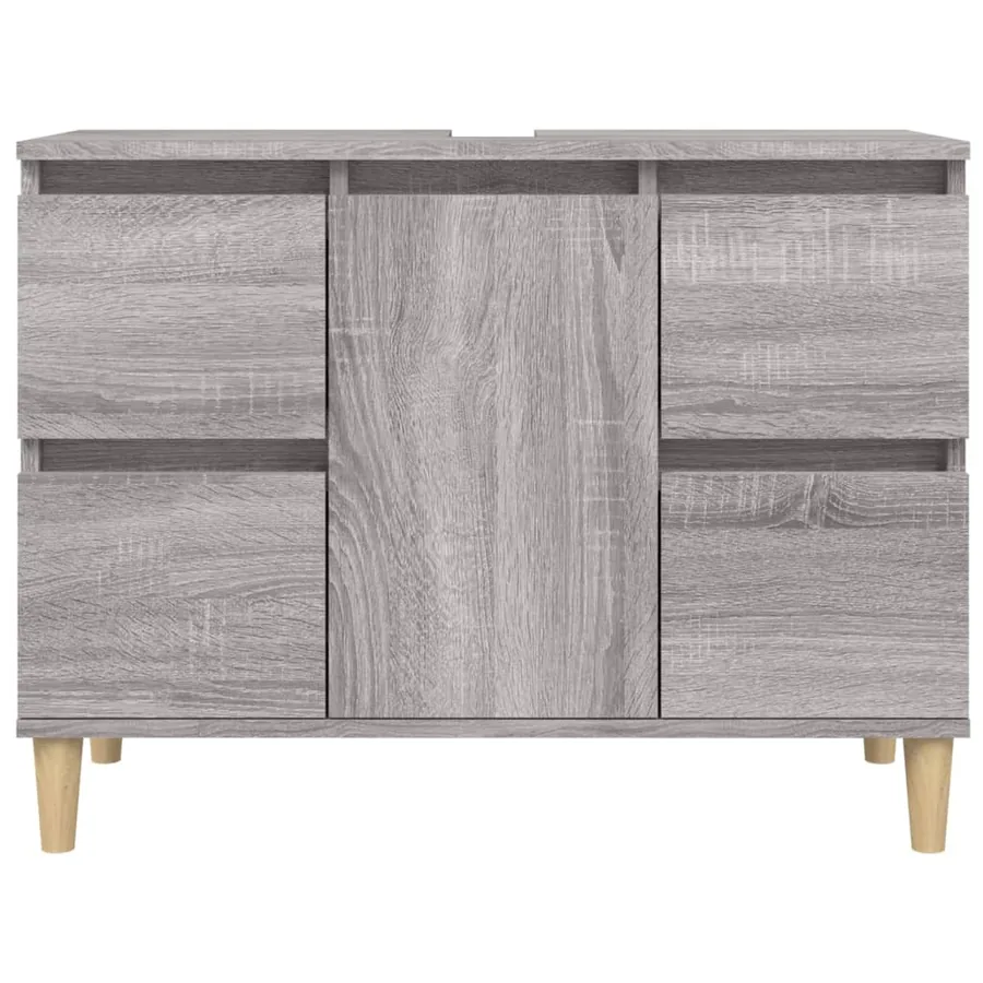 Meuble d'évier sonoma gris 80x33x60 cm bois d'ingénierie - 5