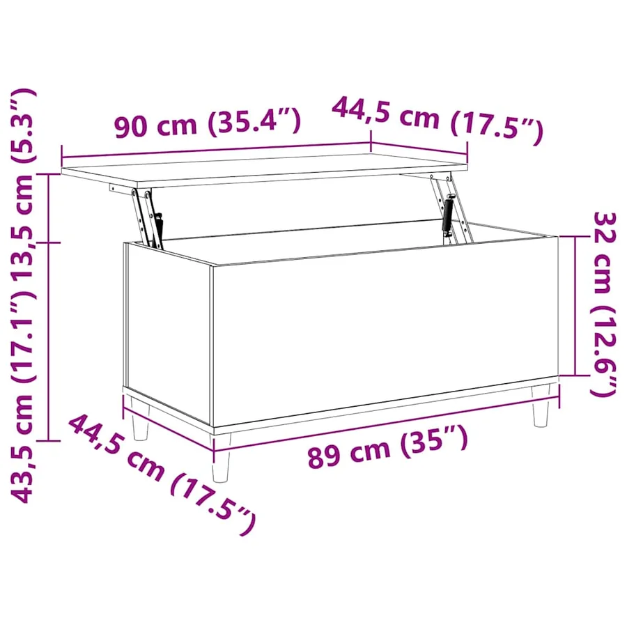 Table basse Blanc brillant 90x44,5x45 cm Bois d'ingénierie - 8