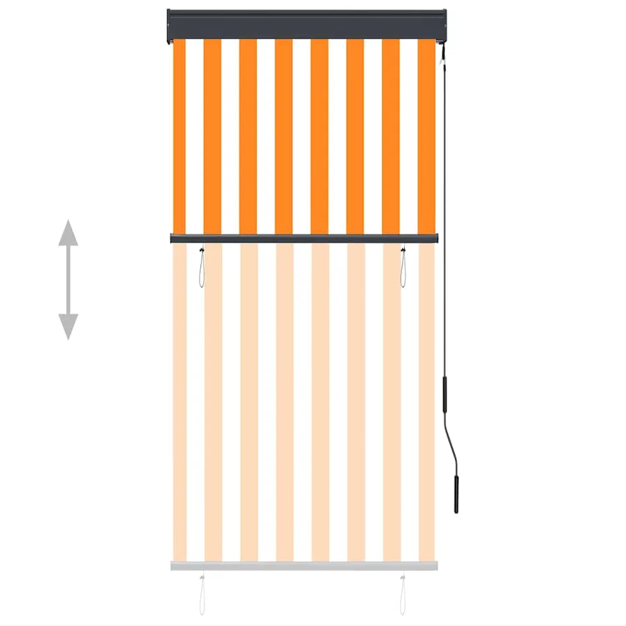 Store roulant d'extérieur 80x250 cm Blanc et orange - 3