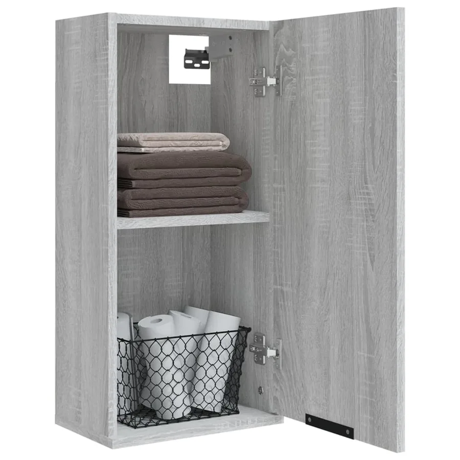 Armoire de salle de bain murale Sonoma gris 32x20x67 cm - 5