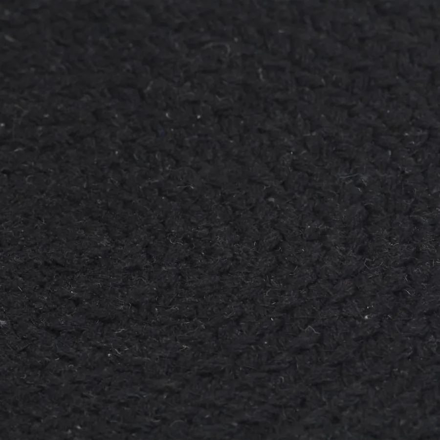 Napperons 6 pcs Noir Plain 38 cm Rond Coton - 3