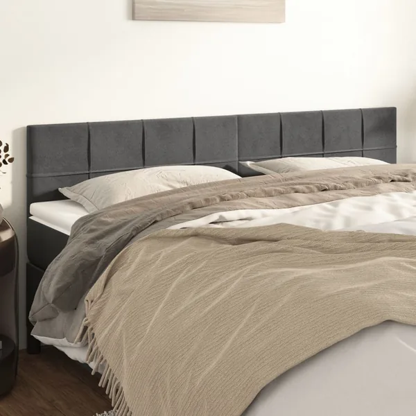 Têtes de lit Gris foncé 160x5x78/88 cm Velours