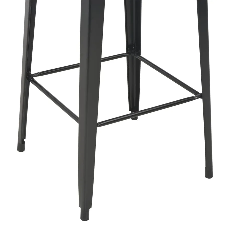 Mobilier de bar 3 pcs Acier Marron Noir - 6
