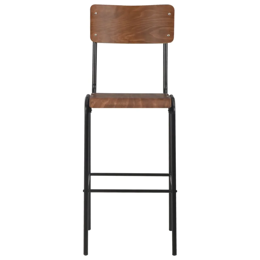 Mobilier de bar 3 pcs Acier Marron Noir - 8