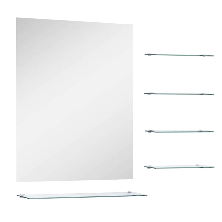 Miroir mural avec 5 étagères Argenté 50 x 60 cm - 2