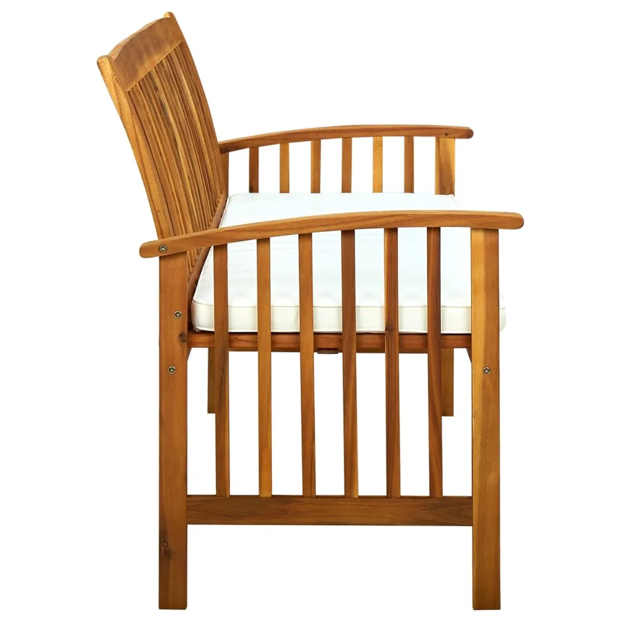 Banc de jardin avec coussin 147 cm Bois d'acacia massif - 4