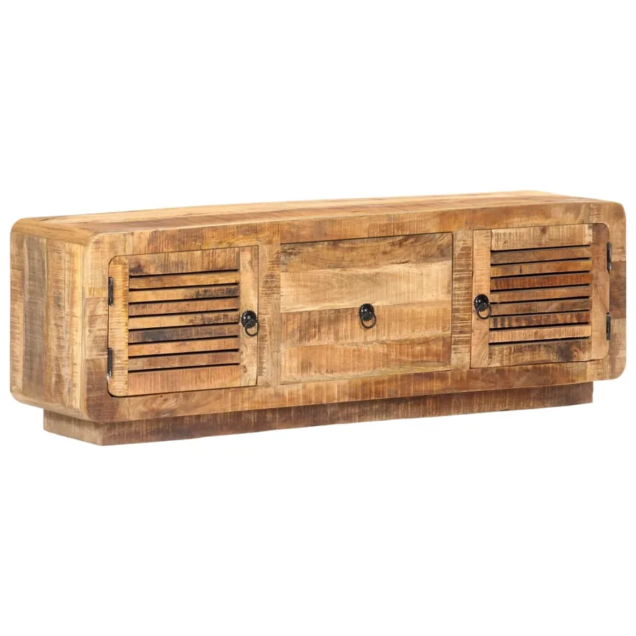 Meuble TV 120x30x40 cm Bois de manguier brut - 9