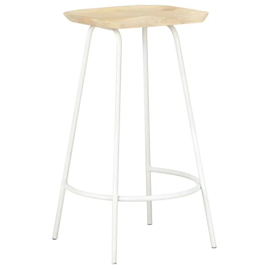 Tabourets de bar lot de 2 bois de manguier massif - 2