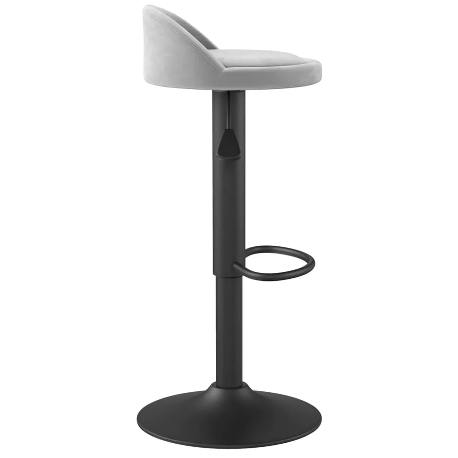 Tabourets de bar lot de 2 gris clair velours - 5