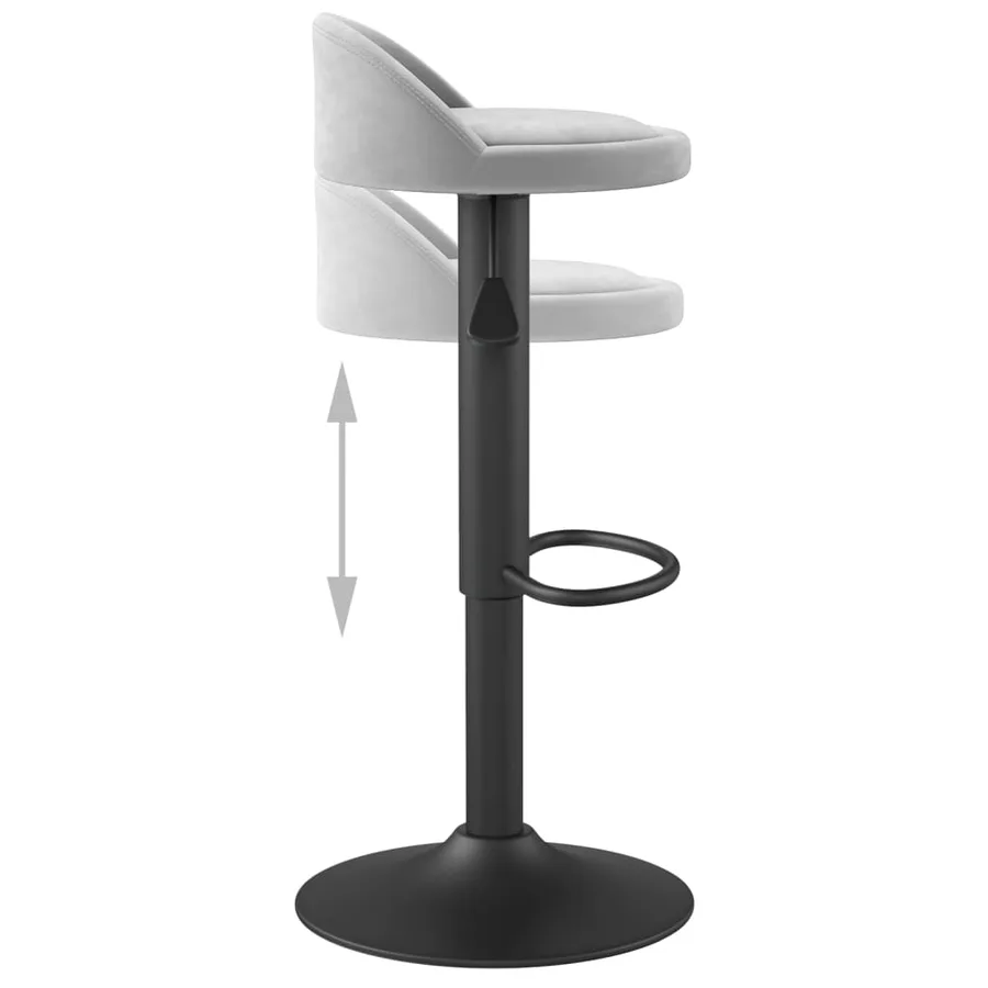 Tabourets de bar lot de 2 gris clair velours - 7