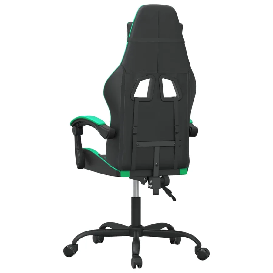 Chaise de jeu pivotante Noir et vert Similicuir - 5