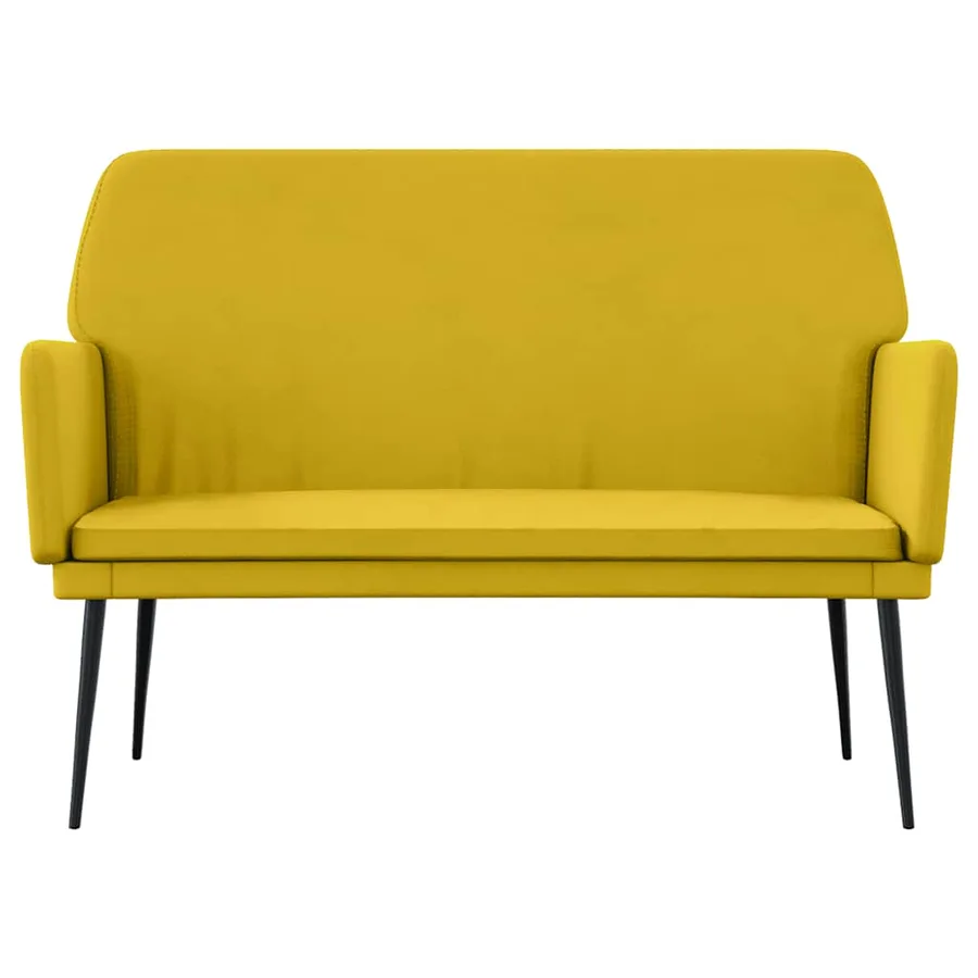 Banc Jaune 108x79x79 cm Velours - 3